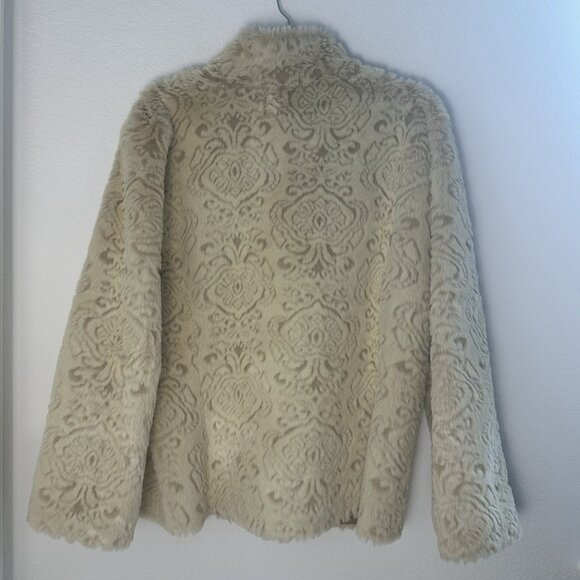 COLDWATER CREEK Coat Penny Lane Jacket Tan Faux Suede & Shearling Sz L? Sherpa - Picture 5 of 8